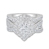 Thumbnail Image 4 of Previously Owned - 2 CT. T.W. Pear-Shaped Multi-Diamond Three Piece Bridal Set in 14K White Gold