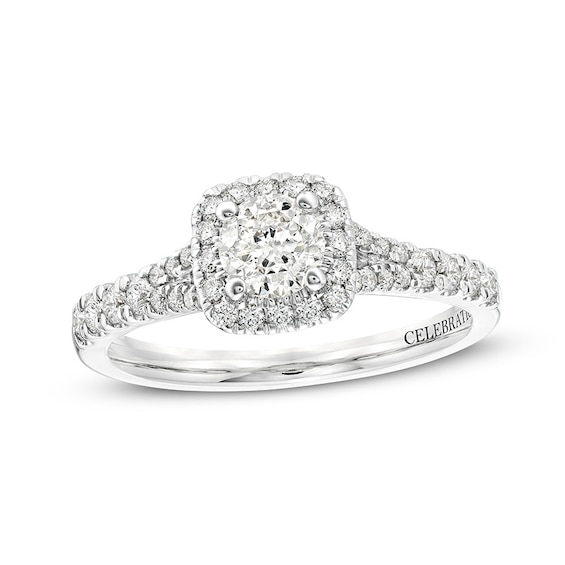 Previously Owned - Celebration Infiniteâ¢ 1 CT. T.w. Diamond Cushion-Shaped Frame Engagement Ring in 14K White Gold