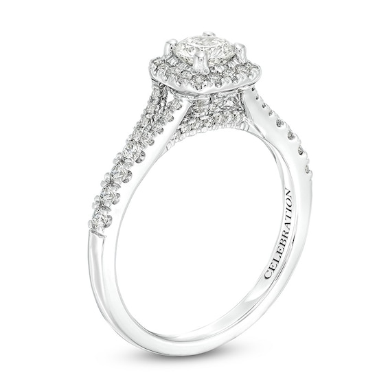 Previously Owned - Celebration Infiniteâ¢ 1 CT. T.w. Diamond Cushion-Shaped Frame Engagement Ring in 14K White Gold