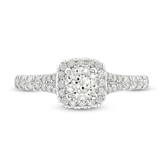 Previously Owned - Celebration Infiniteâ¢ 1 CT. T.w. Diamond Cushion-Shaped Frame Engagement Ring in 14K White Gold