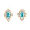 Thumbnail Image 2 of Previously Owned - Enchanted Disney Jasmine Oval Swiss Blue Topaz and 1/6 CT. T.W. Diamond Stud Earrings in 10K Gold