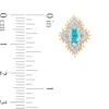 Thumbnail Image 3 of Previously Owned - Enchanted Disney Jasmine Oval Swiss Blue Topaz and 1/6 CT. T.W. Diamond Stud Earrings in 10K Gold