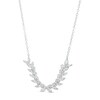 Thumbnail Image 1 of Previously Owned - 1/3 CT. T.W. Diamond Curved Leaf Necklace in 10K White Gold