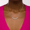 Thumbnail Image 2 of Previously Owned - 1/3 CT. T.W. Diamond Curved Leaf Necklace in 10K White Gold