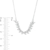 Thumbnail Image 4 of Previously Owned - 1/3 CT. T.W. Diamond Curved Leaf Necklace in 10K White Gold