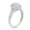 Thumbnail Image 3 of Previously Owned - 1/2 CT. T.W. Oval Multi-Diamond Frame Split Shank Engagement Ring in 10K White Gold