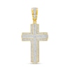 Thumbnail Image 1 of Previously Owned - 1/2 CT. T.W. Diamond Cross Triple Row Necklace Charm in 10K Gold