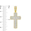 Thumbnail Image 2 of Previously Owned - 1/2 CT. T.W. Diamond Cross Triple Row Necklace Charm in 10K Gold