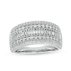 Thumbnail Image 1 of Previously Owned - 1/2 CT. T.W. Baguette and Round Diamond Multi-Row Anniversary Band in 10K White Gold