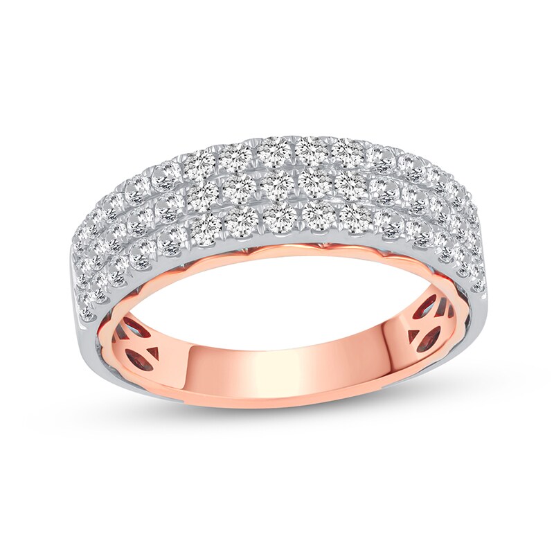 Main Image 1 of Previously Owned - 1 CT. T.W. Diamond Triple Row Anniversary Band in 14K Two-Tone Gold
