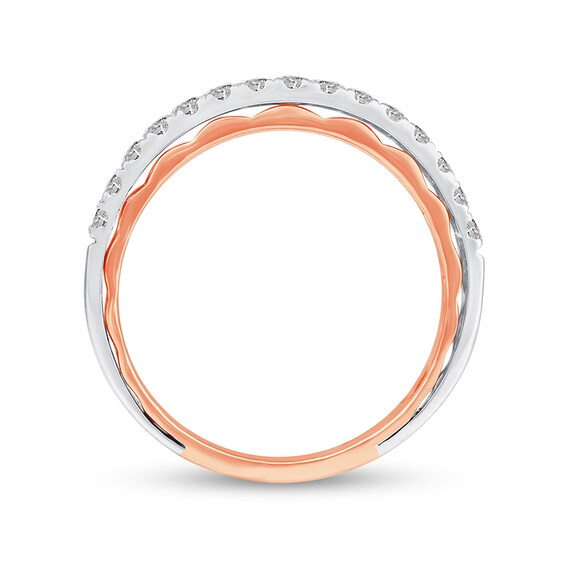Previously Owned - 1 CT. T.w. Diamond Triple Row Anniversary Band in 14K Two-Tone Gold
