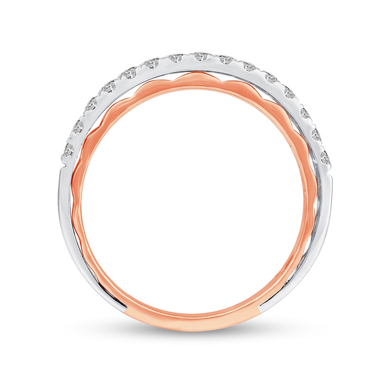 Main Image 2 of Previously Owned - 1 CT. T.W. Diamond Triple Row Anniversary Band in 14K Two-Tone Gold