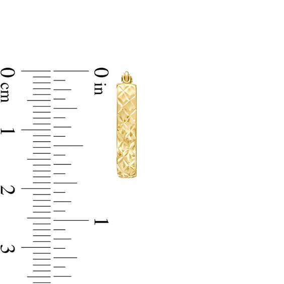 Previously Owned - Diamond-Cut Oval Tube Hoop Earrings in 14K Gold