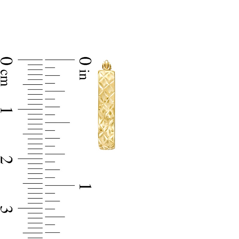 Main Image 3 of Previously Owned - Diamond-Cut Oval Tube Hoop Earrings in 14K Gold