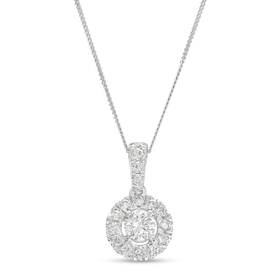Previously Owned - 1 CT. T.w. Diamond Frame Drop Pendant in 10K White Gold
