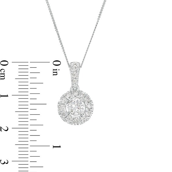 Previously Owned - 1 CT. T.w. Diamond Frame Drop Pendant in 10K White Gold