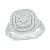 Thumbnail Image 1 of Previously Owned - 1 CT. T.W. Diamond Triple Cushion-Shaped Double Frame Ring in 10K White Gold