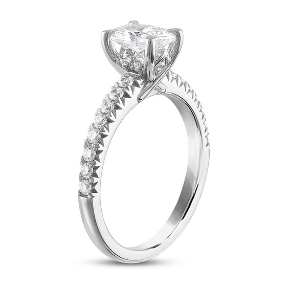 Previously Owned - Royal Asscher® 1-1/3 CT. T.w. Oval Diamond Engagement Ring in 14K White Gold