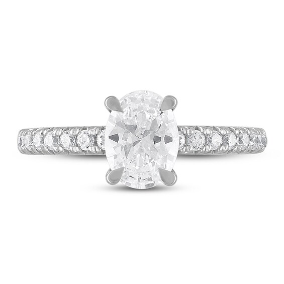 Previously Owned - Royal Asscher® 1-1/3 CT. T.w. Oval Diamond Engagement Ring in 14K White Gold