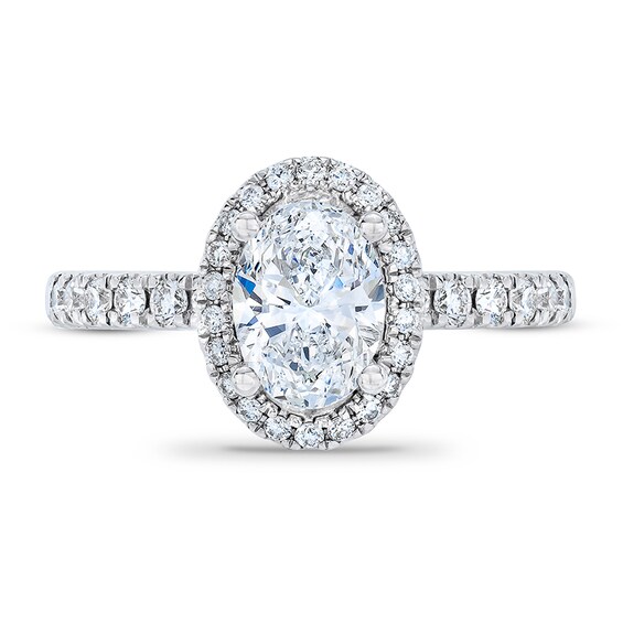 Previously Owned - Royal AsscherÂ® 1-1/2 CT. T.w. Oval Diamond Frame Engagement Ring in 14K White Gold
