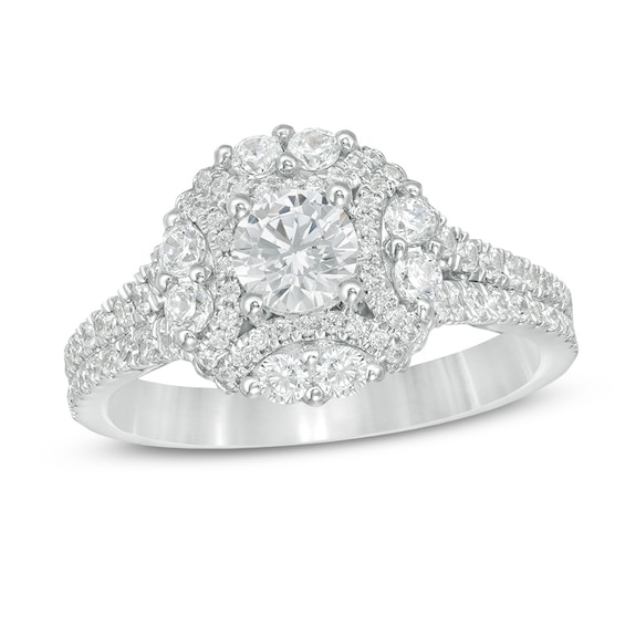 Previously Owned - Love's Destiny by Zales 1-1/3 CT. T.w. Diamond Frame Engagement Ring in 14K Two-Tone Gold (I/I1)