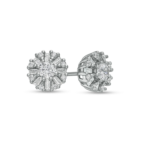 Previously Owned - 3/4 CT. T.w. Diamond Snowflake Stud Earrings in 10K White Gold