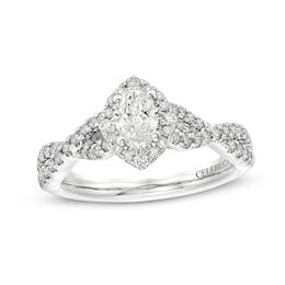 Previously Owned - Celebration Infinite™ 1 CT. T.W.  Oval Diamond Frame Engagement Ring in 14K White Gold (I/SI2)