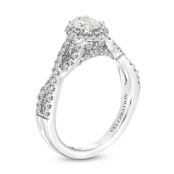 Previously Owned - Celebration Infiniteâ¢ 1 CT. T.w. Oval Diamond Frame Engagement Ring in 14K White Gold (I/Si2)