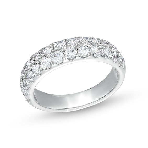 Previously Owned - 1-1/2 CT. T.w. Diamond Double Row Band in 14K White Gold (I/Si2)