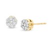 Thumbnail Image 1 of Previously Owned - 1/4 CT. T.W. Diamond Flower Earrings in 14K Gold