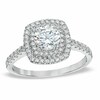Thumbnail Image 1 of Previously Owned - 1-1/5 CT. T.W. Diamond Square Double Frame Engagement Ring in 14K White Gold