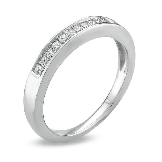 Previously Owned - 1/4 CT. T.w. Princess-Cut Diamond Wedding Band in 14K White Gold