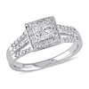 Thumbnail Image 1 of Previously Owned - 1/2 CT. T.W. Quad Princess-Cut Multi-Diamond Three Row Engagement Ring in 10K White Gold