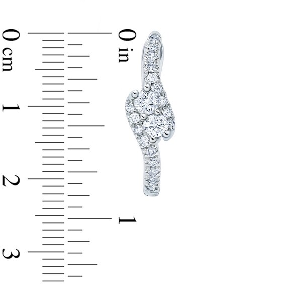 Previously Owned - Ever Usâ¢ 3/8 CT. T.w. Two-Stone Diamond Swirl Hoop Earrings in 14K White Gold