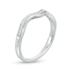 Thumbnail Image 2 of Previously Owned - 1/15 CT. T.W. Diamond Wavy Contour Wedding Band in 10K White Gold