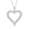 Thumbnail Image 1 of Previously Owned - 1/2 CT. T.W. Diamond Heart Outline Pendant in 10K White Gold
