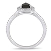 Thumbnail Image 4 of Previously Owned - 1-1/5 CT. T.W. Pear Black and White Diamond Frame Vintage-Style Engagement Ring in 10K White Gold