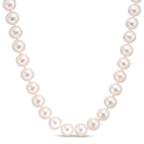 Previously Owned-IMPERIAL® 8.0-9.0mm Freshwater Cultured Pearl Strand Necklace with 14K Gold Fish-Hook Clasp-20"