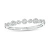 Thumbnail Image 1 of Previously Owned - 1/10 CT. T.W. Diamond Alternating Nine Stone Stackable Anniversary Band in 10K White Gold