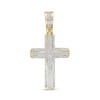 Thumbnail Image 1 of Previously Owned - 1/4 CT. T.W. Diamond Double Row Cross Necklace Charm in 10K Gold