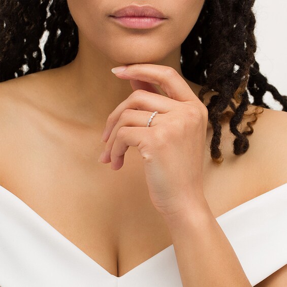 Previously Owned - 1/10 CT. T.w. Diamond Band in 10K White Gold