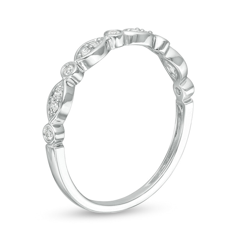 Main Image 3 of Previously Owned - 1/10 CT. T.W. Diamond Band in 10K White Gold