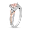 Thumbnail Image 2 of Previously Owned - Enchanted Disney Aurora 6.0mm Trillion Morganite and 1/4 CT. T.W. Diamond Ring in 14K Two-Tone Gold