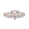 Thumbnail Image 3 of Previously Owned - Enchanted Disney Aurora 6.0mm Trillion Morganite and 1/4 CT. T.W. Diamond Ring in 14K Two-Tone Gold