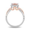 Thumbnail Image 4 of Previously Owned - Enchanted Disney Aurora 6.0mm Trillion Morganite and 1/4 CT. T.W. Diamond Ring in 14K Two-Tone Gold