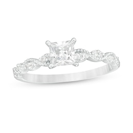 Previously Owned - 5/8 CT. T.W.  Princess-Cut Diamond Engagement Ring in 14K White Gold (I/SI2)