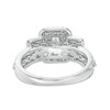 Thumbnail Image 4 of Previously Owned - 1-1/2 CT. T.W. Emerald Diamond Past Present Future® Vintage-Style Engagement Ring in 14K White Gold