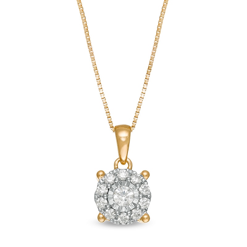 Main Image 1 of Previously Owned - 1/4 CT. T.W. Diamond Frame Pendant in 10K Gold