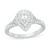 Thumbnail Image 1 of Previously Owned - Vera Wang Love Collection 3/4 CT. T.W. Pear Diamond Double Frame Split Shank Ring in 14K White Gold