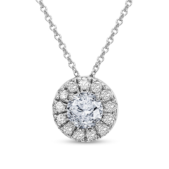 Previously Owned - 3/4 CT. T.w. Diamond Frame Pendant in 10K White Gold